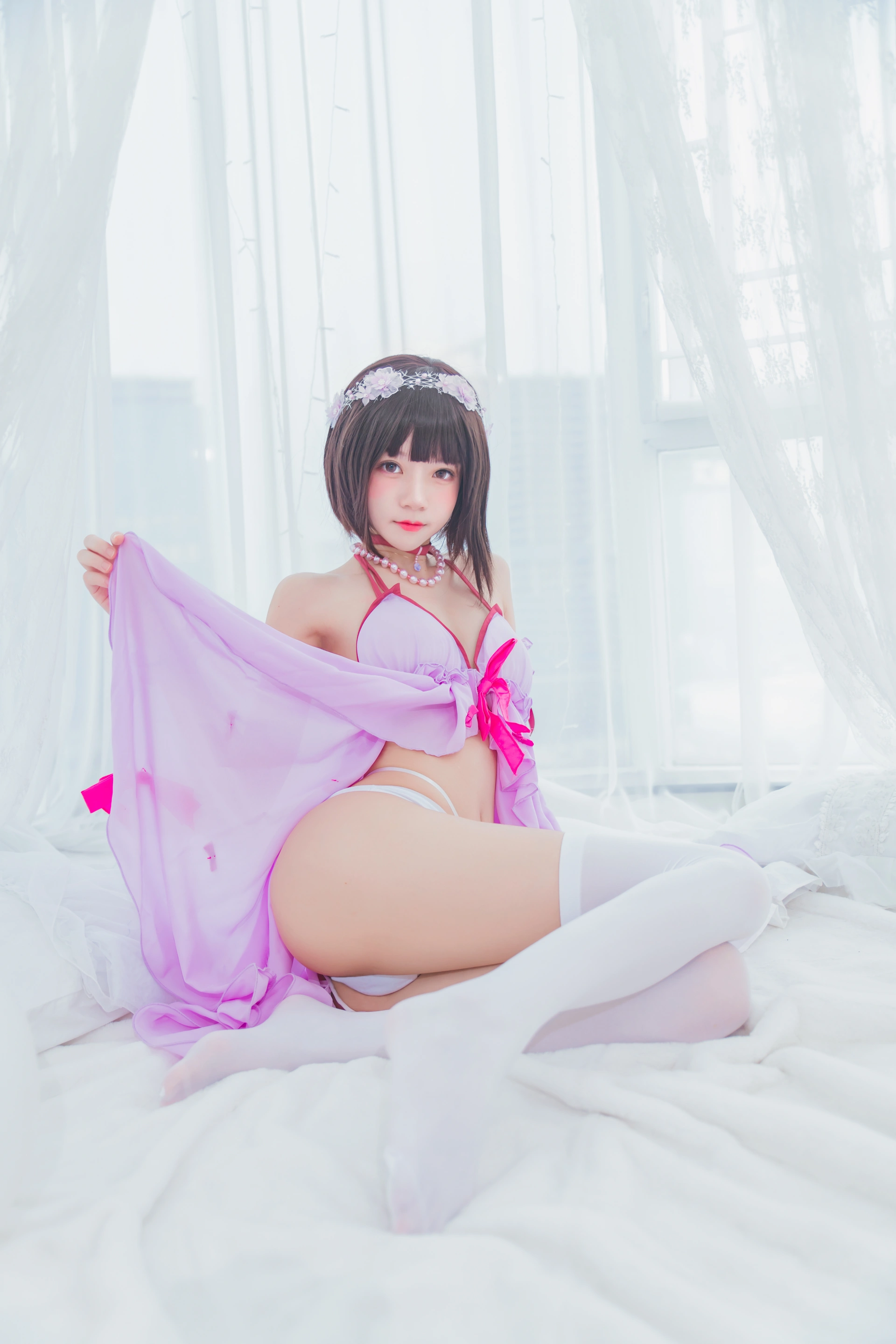 桜桃喵 - NO.024 加藤惠 小睡裙 3